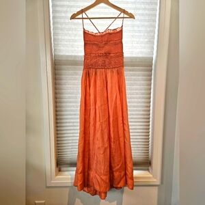 Elegant Orange Maxi Dress